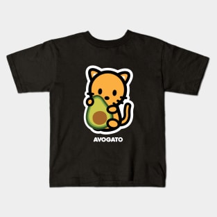 Cat Orange Avocado Food Avogato Pet Lover Cute Kitten Animal Kids T-Shirt